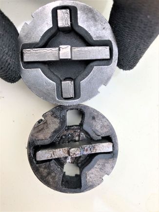 New PAS coupling compared to the old worn one.