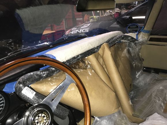 I made a plaster mold of the passenger dash top, specifically, to duplicate the curve to be inverted and used for my drivers cubby.