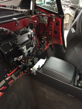 Everything exposed behind the seats.