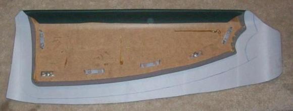 Vinyl glued on top portion of top piece