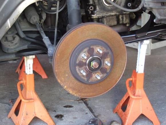 subframe weight supported with jack stands