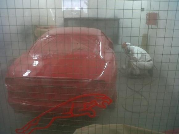 Jaguar "Logo" On the Spray-booth Door :)