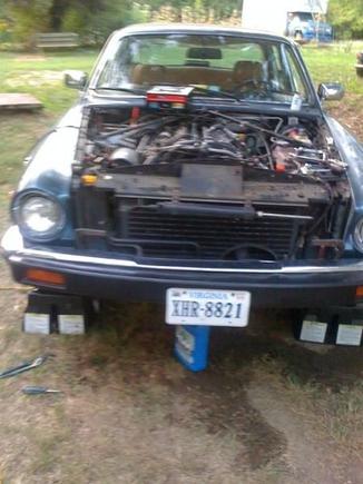 batt charger was used during water pump replacement so I could listen to the radio... also during this event, replacement of valve cover gaskets, semi - removale of rack in pinion to replace oil pan gasket and rear main seal.