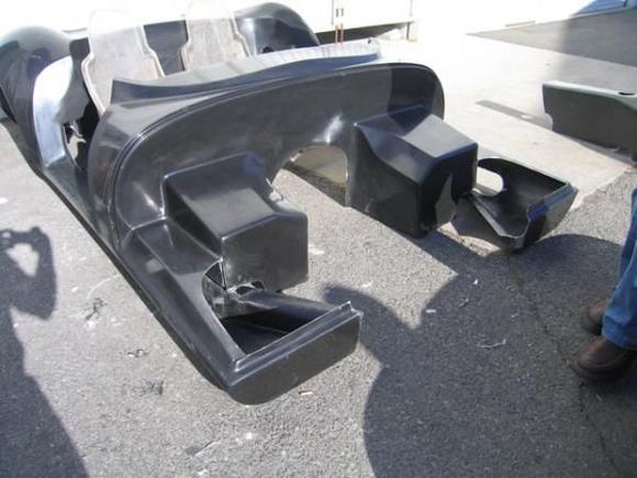 This is the rear body section out of the mold and with most of the mold flashing removed.