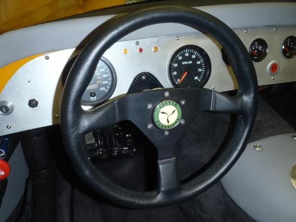 Now to replace the horn badge - back to the lathe to turn a new horn button with the center section recessed to accept the Lister badge.  Came out pretty nice - if i say so myself!