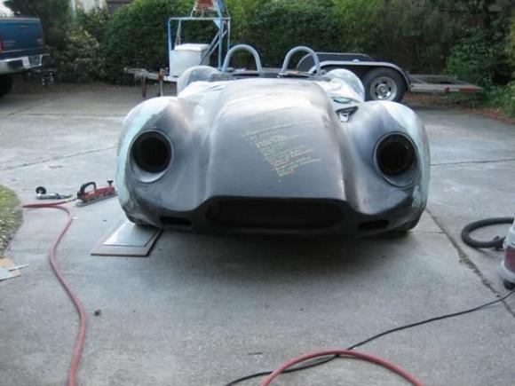 13
The front, while quite a bit narrower than the rear is still substantially widened over the "stock" body.  we added just under 7 inches to the width up front!