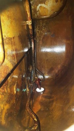 After the Step 1.  Notice how quickly the tank flash rusted. Picture from post above was 18 hours prior to this pic.