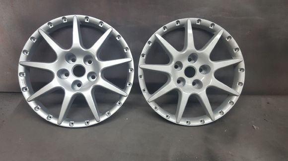 Fine Silver on left. Powder coat on right.