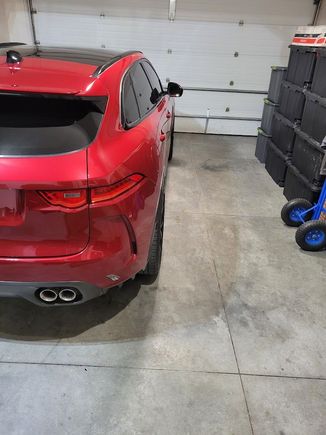 Side view with spacers and stock wheels