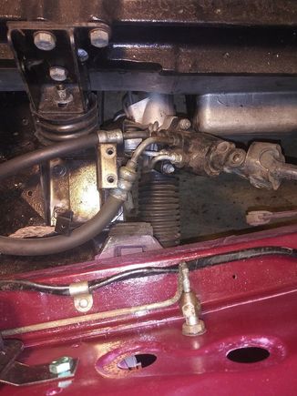 hoses rerouted around the horn mount