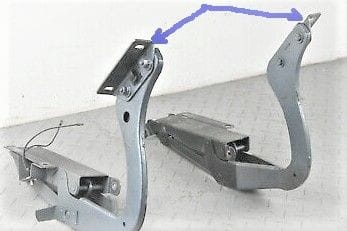 Attach Bracket: One piece per side, replaced with combination attach bracket/secondary hinge & spring....