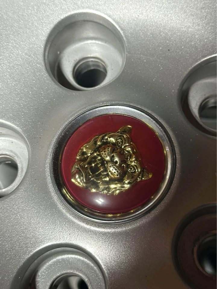 Close up of center badge
