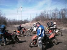 Wind generators at the top of the mountain.  I'm the one on the KTM. :)  Neduro's off-road clinic at Coal Creek, TN.