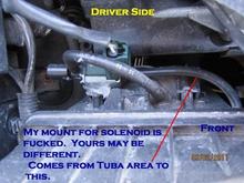 Vaccuum Line @ Green Solenoid: Stock Air Box.