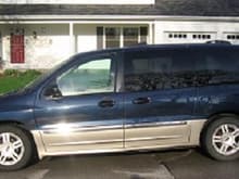 2003 Ford Windstar SEL (actual vehicle).
Our family van from 2005 to 2014. Sold at 174000 miles. It took over for the Aerostar. The best trip was loaded with boy scouts to the Medicine Bow Range in Wyoming.
It served us well. However, it was too large for us almost empty nesters.