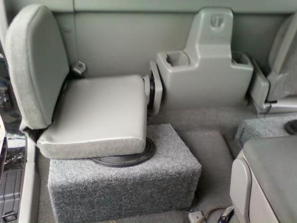 Luckily the rear seats are still usable, even with the speakers back there. (I don't use the rear seats much anyways)