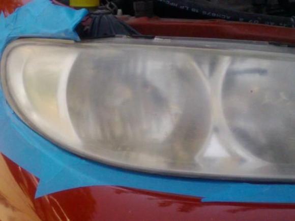 before "restoration" of headlight