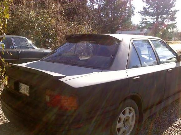 Top Roof Spoiler is the stock spoiler off a Protege 5 bottom spoiler I dont know what its from probly a miata, seeing how its too narrow for my truck