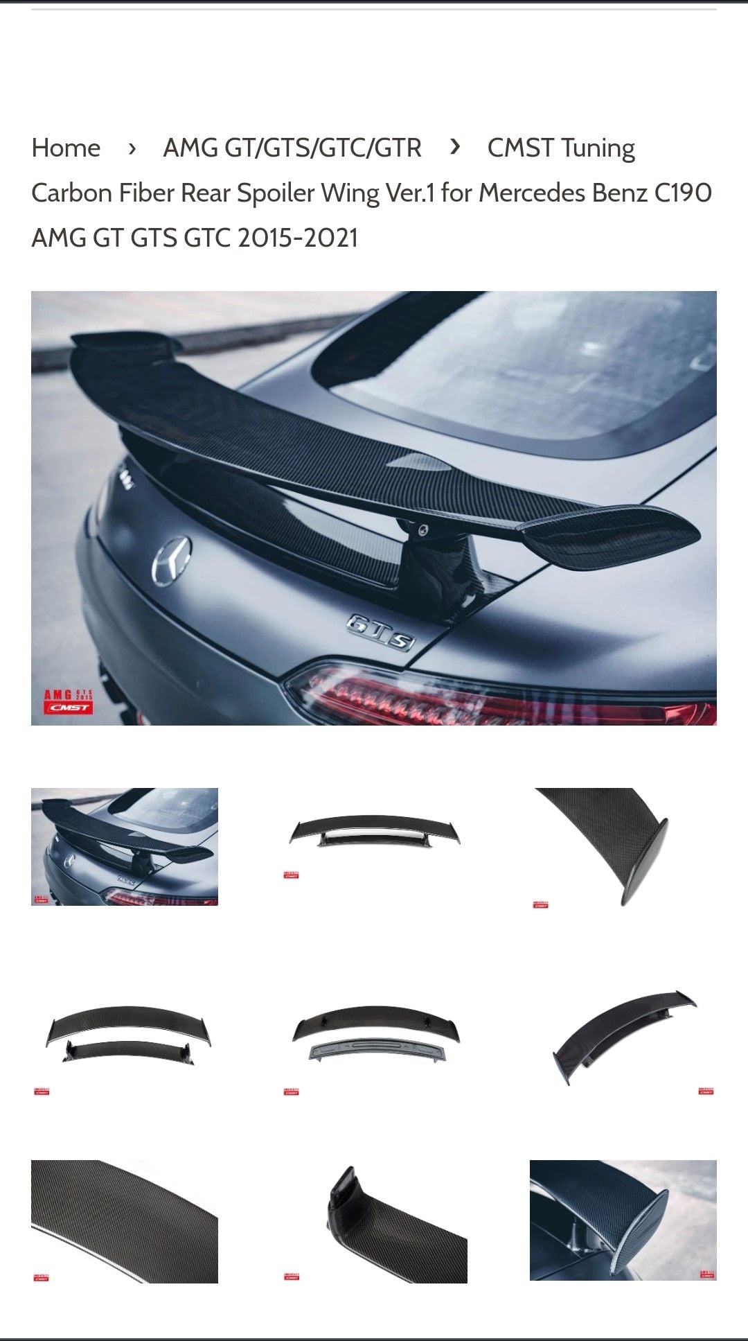 Exterior Body Parts - CMST Tuning Carbon Fiber Rear Spoiler Wing Ver.1 for Mercedes Benz C190 AMG GT GTS GT - Used - 2015 to 2021 Mercedes-Benz AMG GT S - 2018 to 2021 Mercedes-Benz AMG GT R - 2018 to 2021 Mercedes-Benz AMG GT R - Edmonton, AB T6W 4J, Canada