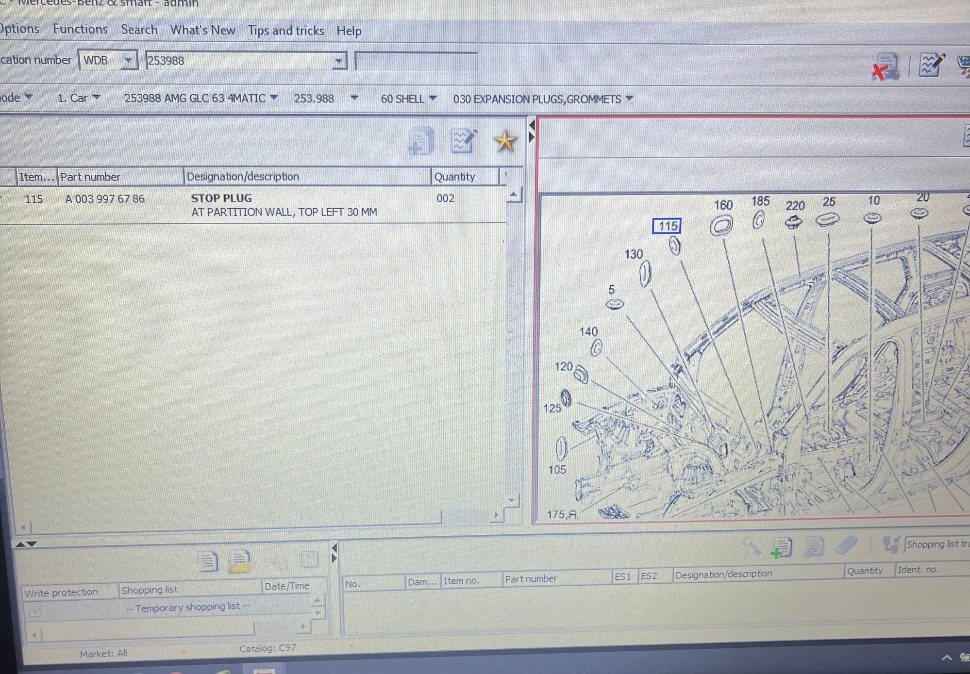 Manual reference item 115 part# A0039976786