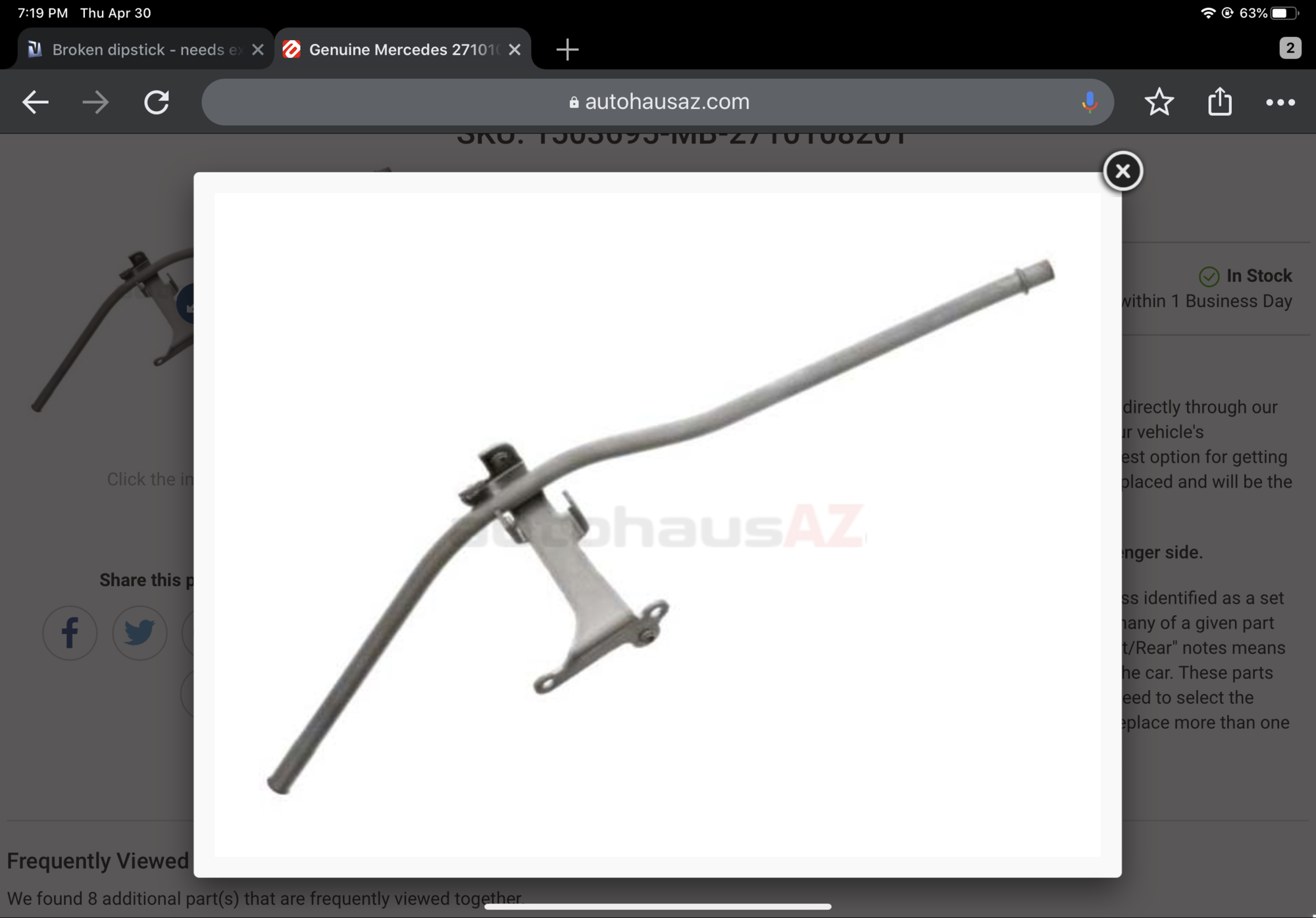 Broken dipstick needs extraction Forums