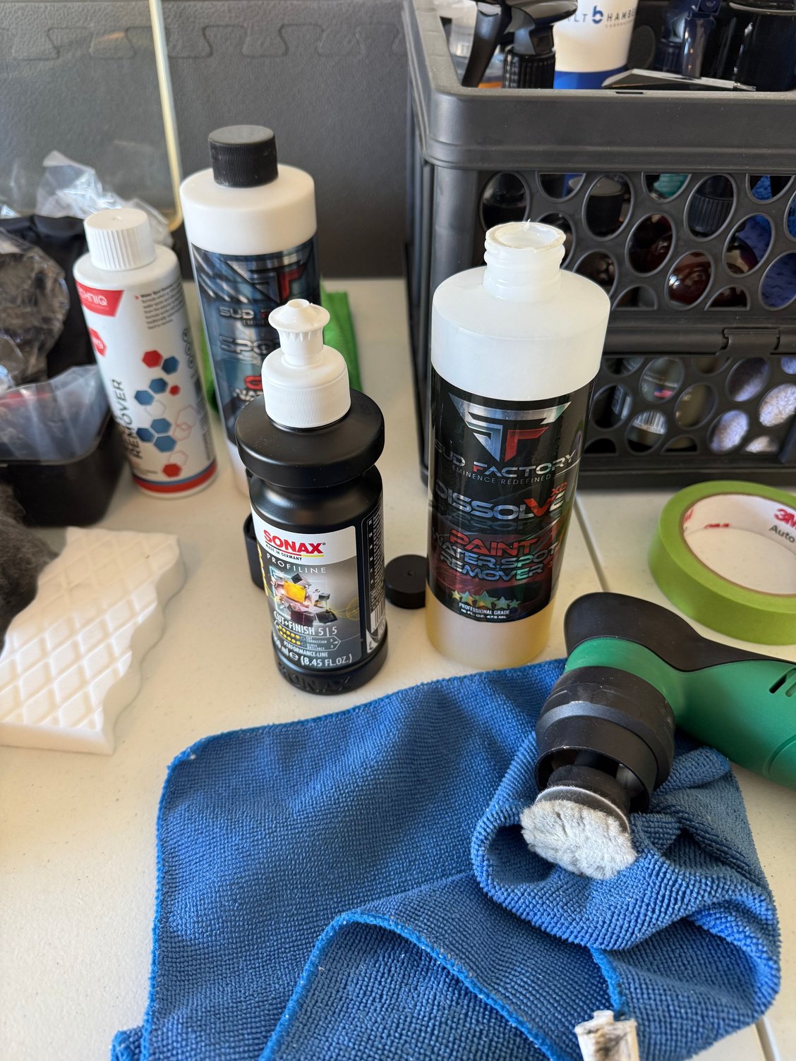 These are the products used to bring back my black widow trim. 👍🏻