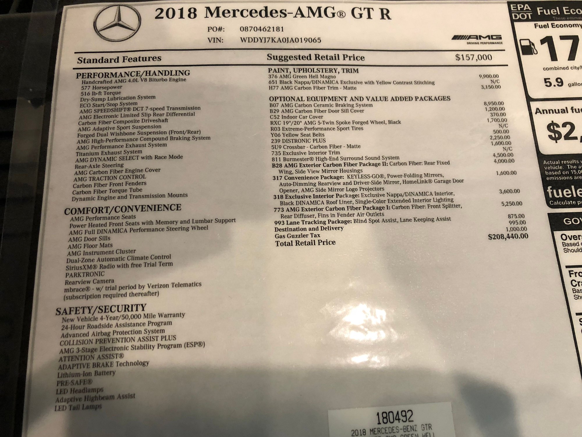 2018 Mercedes-Benz AMG GT R - FS: 2018 Mercedes AMG GT-R (Green Hell Magno) - Used - VIN WDDYJ7KA0JA019065 - 2,374 Miles - 8 cyl - 2WD - Automatic - Coupe - Other - Las Vegas, NV 89138, United States