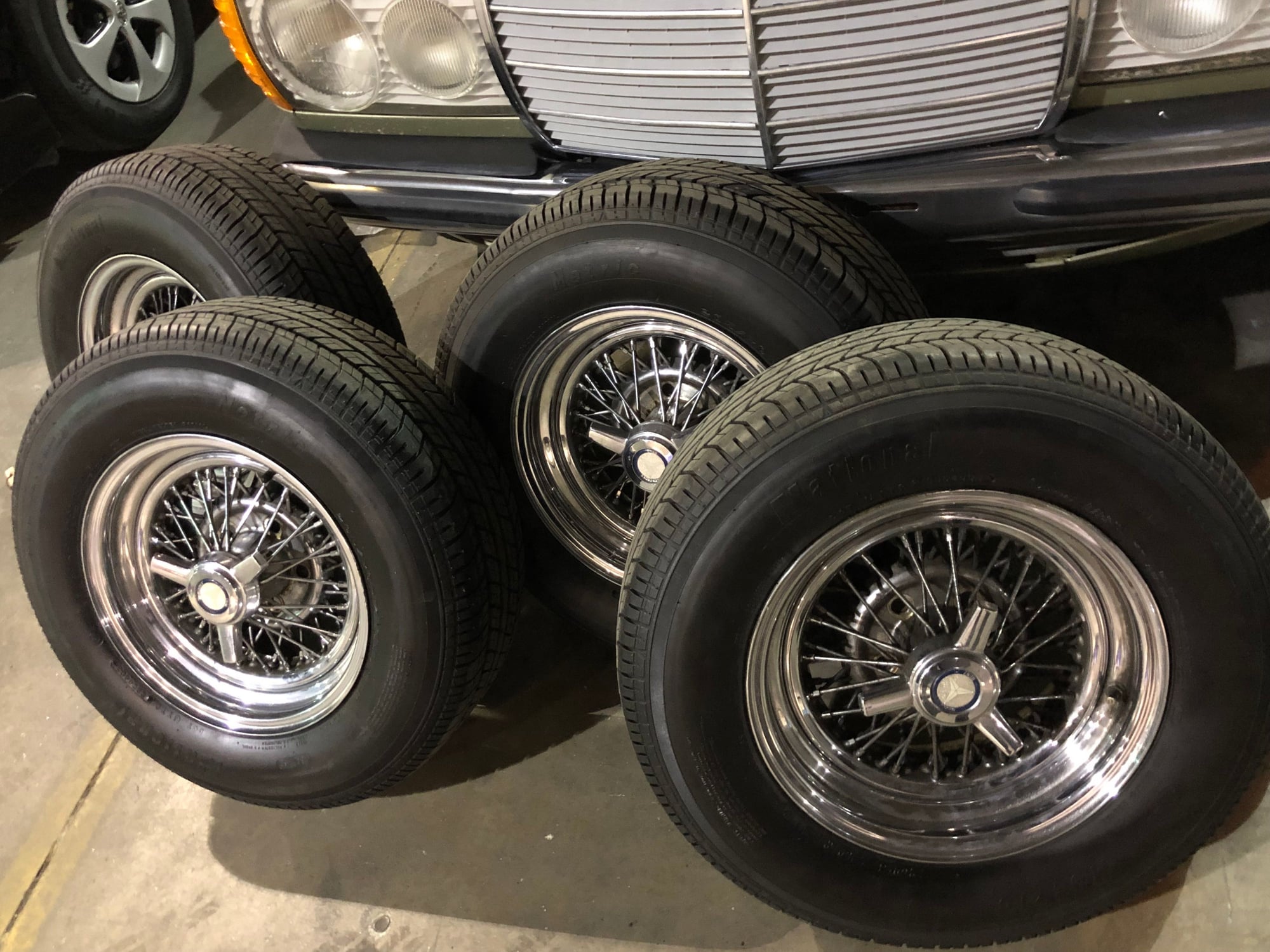 Wheels and Tires/Axles - Mercedes 560 SL 14x7 wire wheels - Used - Baltimore, MD 21218, United States