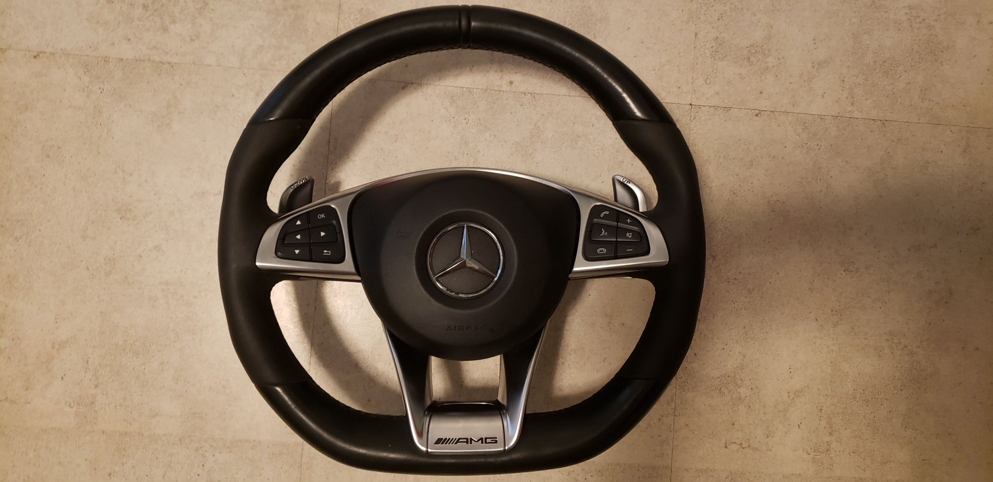 2015 c63 /cls 63 oem steering wheel with buttons and airbag complete
