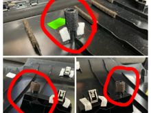 While looking at the roof panel itself, I noticed that factory they wrapped the center peg in felt tape, but not the left or right pegs?? So I wrapped them to match to ensure no chance of rattling.