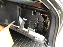 2004 c240 wagon radio amplifier location right rear panel in trunk area 
