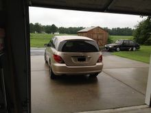 A recently washed R-350 taken from inside garage