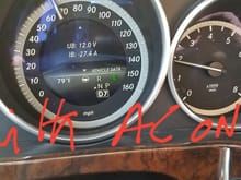 hwy speed with AC_ON: 12.0V discharge under load