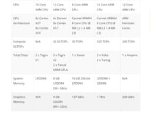 Nvidia SOC differences 