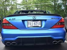 Sweet Mercedes-Benz SL 63 AMG in a matte blue color. This was spotted in Great Falls, Virginia.