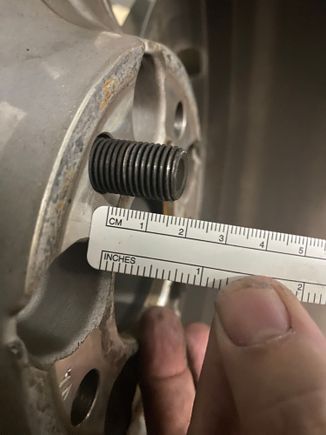 This is how far the bolt sticks out from the back on the original rims