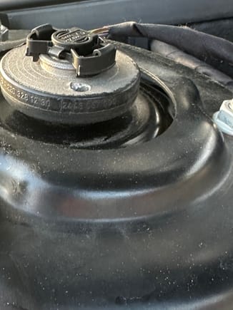 This is from a non leaking lower mileage oem shock.  It still clunks and with all that space is sure to tear itself apart quickly. Not sure what sachs was thinking here with the absurd hollow bushing between the shock and car.  Imo people should pull this off and fill the cavity with polyurethane vs adding a bushing up top where the problem isn’t. I’ll be exploring with the shock that comes off and report back.
