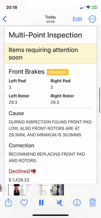 Last time they told me I needed new pads I drove another 18 months til lease return.  The sensor never went off and the brakes never squealed or otherwise went weird. SMH