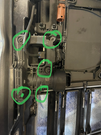 Camera held in with 5 torx bolts/screws