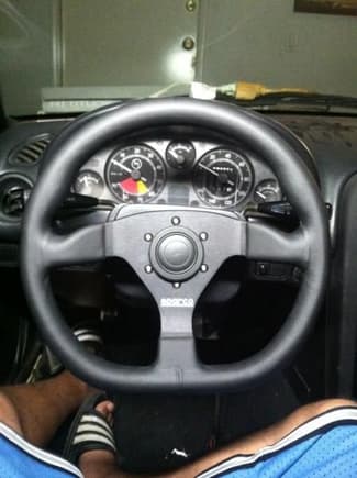 Sparco Steering wheel   Revlimiter.net guages