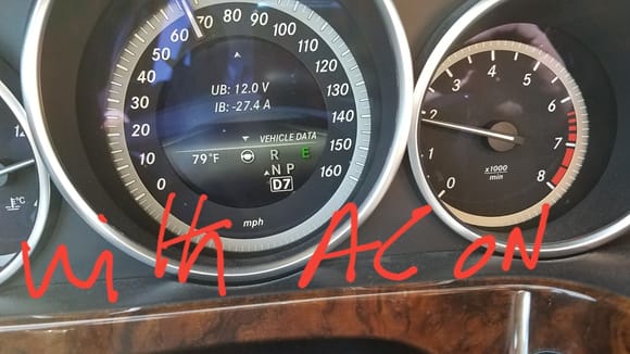 hwy speed with AC_ON: 12.0V discharge under load