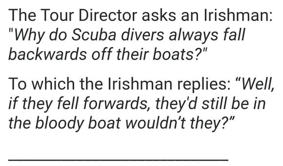 Irish diver's joke 