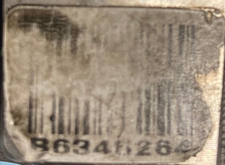 2008 SL55 AMG Front Axle Valve Unit - identifiers - barcode on side of the valve block body