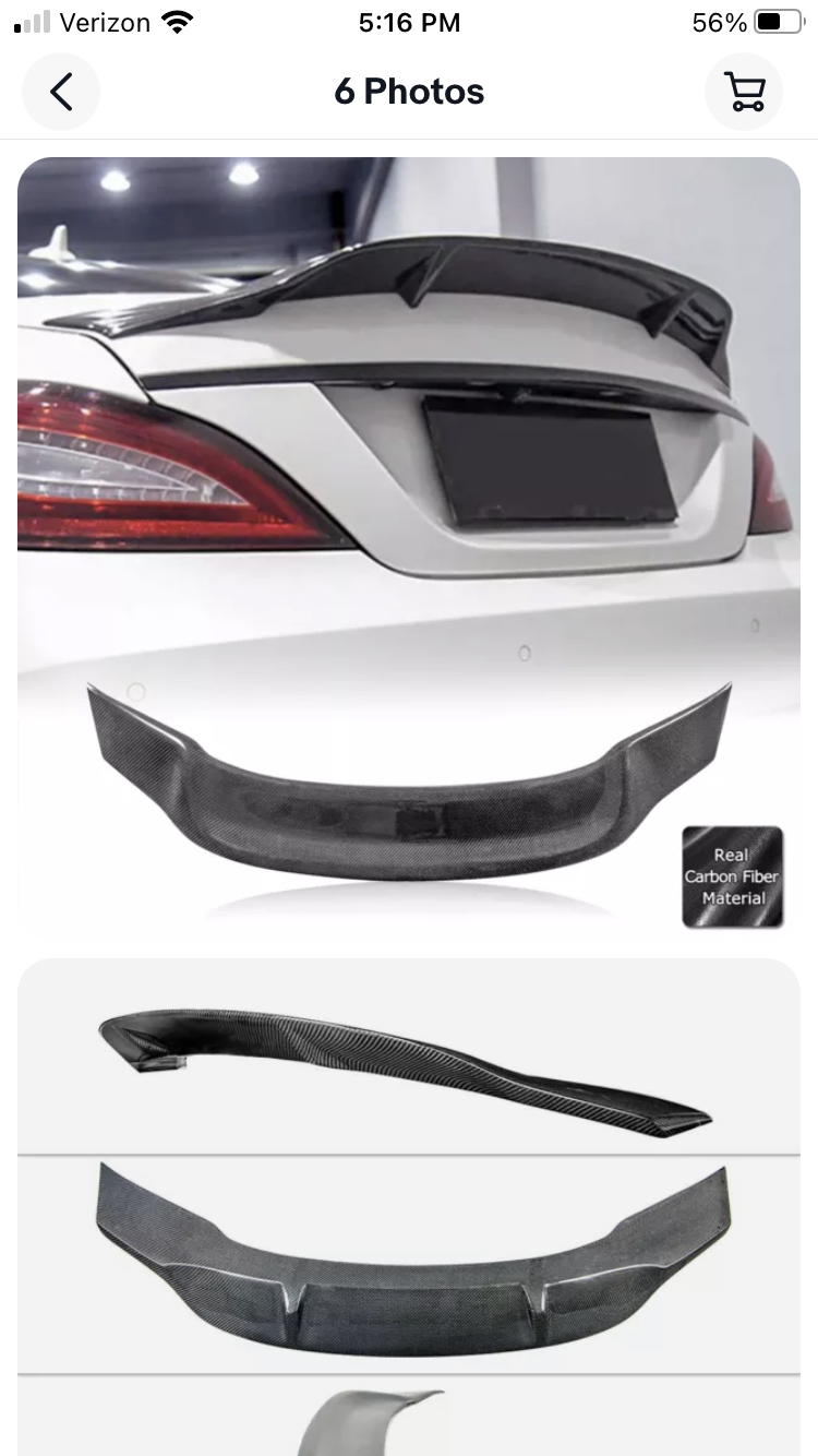Exterior Body Parts - Real Carbon Fiber Trunk Spoiler R Style For 2011-18 Mercedes W218 CLS Sedan - New - 2011 to 2018 Mercedes-Benz CLS500 - Apex, NC 27523, United States
