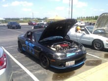 Taped up before autox at Tire Rack's test track.