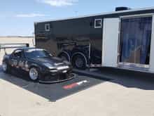 Car beside the trailer at Spring Nationals