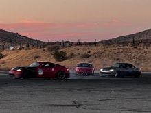 At the end of the final session, two of my buddies and I were the last cars on track. We’d been just having fun for most of the session, practicing open passing in corners and trying to gain a little additional experience driving in a tight formation (ok, we were f*cking around. I trust both of them, though). The checkers come out 