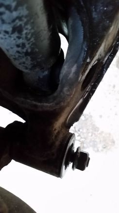 The nut on the lower control arm was in a rather alarming position when I installed the rear...