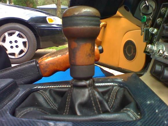 &quot;in home&quot; short shifter upgrade. i cut and tapped the &quot;stick&quot; so it's a litle better. until i have enough for a real short shifter kit