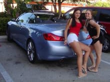 me (left) n my friend Lina before the beach in front of my baby